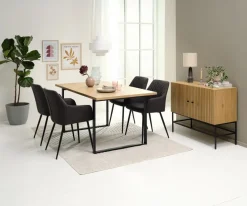 AABENRAA L160 tafel eiken + 4 PURHUS stoelen grijs