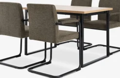 AABENRAA L120 tafel eiken + 4 ESPE stoelen olijf/zwart
