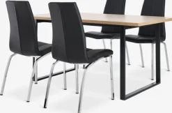 AABENRAA L160 tafel eiken + 4 HAVNDAL stoelen zwart