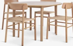 ALSTED Ø120 tafel eiken + 4 ISLEV stoelen eiken