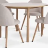 ALSTED Ø120 tafel eiken + 4 THORUP stoelen beige/eiken