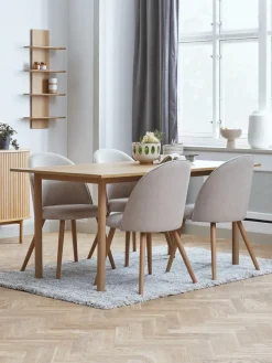 ALSTED L160 tafel eiken + 4 THORUP stoelen beige