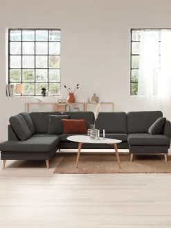 Bank AARHUS hoek links donkergrijze stof