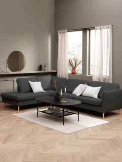 Bank AARHUS open einde links donkergrijze stof