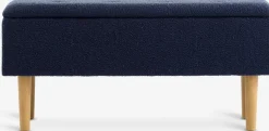 Bank BADSTED met opbergruimte donkerblauwe stof