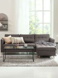 Bank FALSLEV chaise longue grijze stof