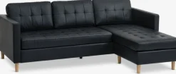 Bank FALSLEV chaise longue zwart kunstleer