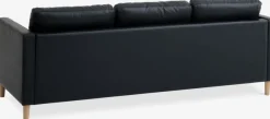 Bank FALSLEV chaise longue zwart kunstleer