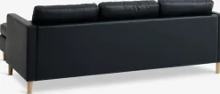 Bank FALSLEV chaise longue zwart kunstleer