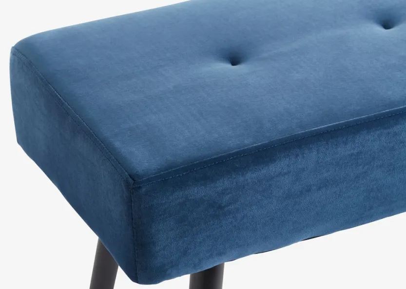 Bank RJUKAN fluweel donkerblauw/zwart