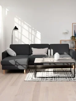 Bank SVALBARD chaise longue donkergrijs