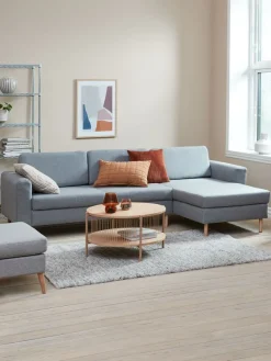 Bank SVALBARD chaise longue lichtgrijs