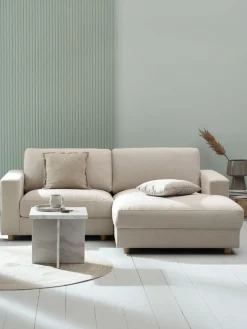 Bank TORNEMARK chaise longue beige stof