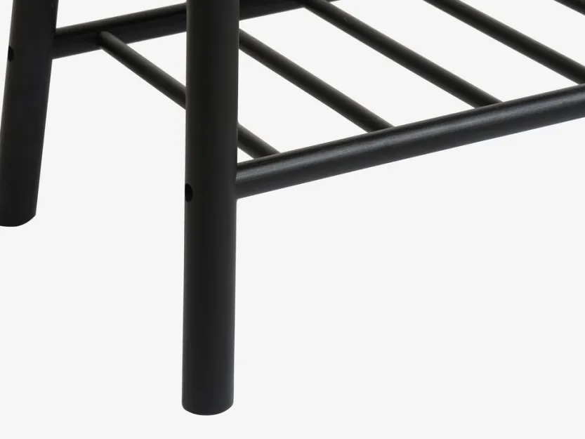 Bank VANDSTED met schap zwarte stof/zwart