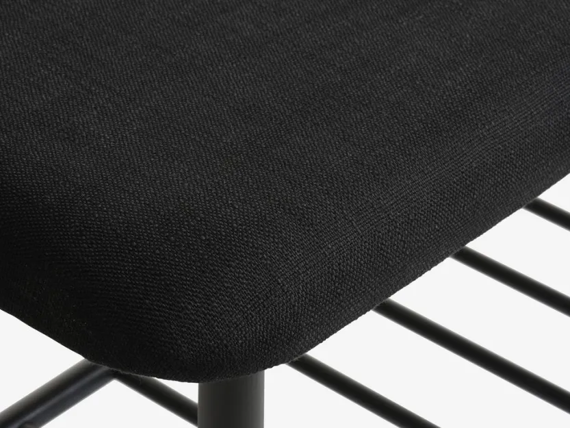 Bank VANDSTED met schap zwarte stof/zwart