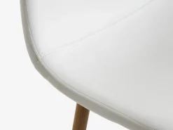 Barkruk JONSTRUP wit kunstleer/eiken kleur