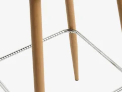 Barkruk JONSTRUP wit kunstleer/eiken kleur