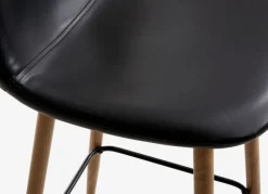 Barkruk JONSTRUP zwart kunstleer/eiken kleur