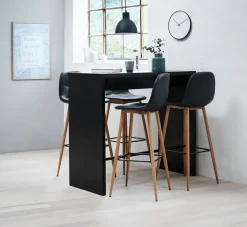 Barkruk JONSTRUP zwart kunstleer/eiken kleur