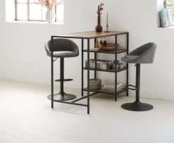 Barkruk TAULOV grijze stof/zwart