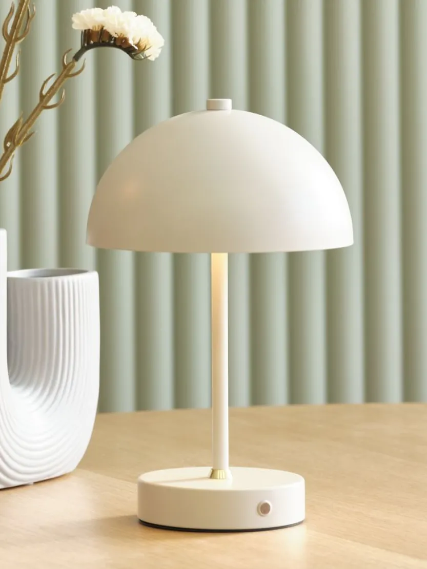 Batterijlamp KENT Ø16xH25cm grijs met touch en timer