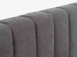 Bedframe HASLEV 140x200 opbergruimte donkergrijze stof