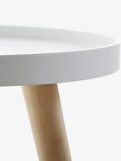 Bijzettafel BAKKEBJERG Ø40 wit/naturel