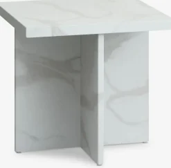 Bijzettafel GANDRUP 45x45 wit marmer kleur