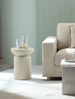 Bijzettafel LYDUM Ø34 grijs/beige vezelcement