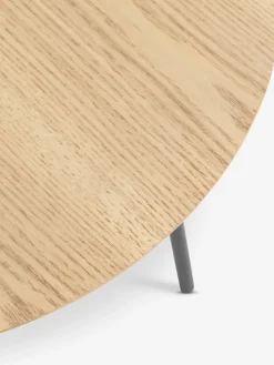 Bijzettafel NYBO Ø55 eiken kleur/zwart