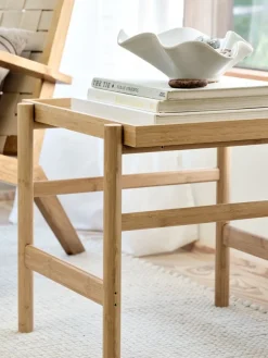 Bijzettafel STIGE 46×50 crème/naturel