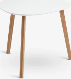 Bijzettafel TAPS 55x55 wit/bamboe