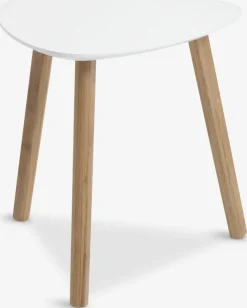 Bijzettafel TAPS 40x40 wit/bamboe