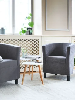 Bijzettafel TAPS 40x40 wit/bamboe