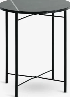 Bijzettafel TURUP Ø40 marmer/zwarte kleur