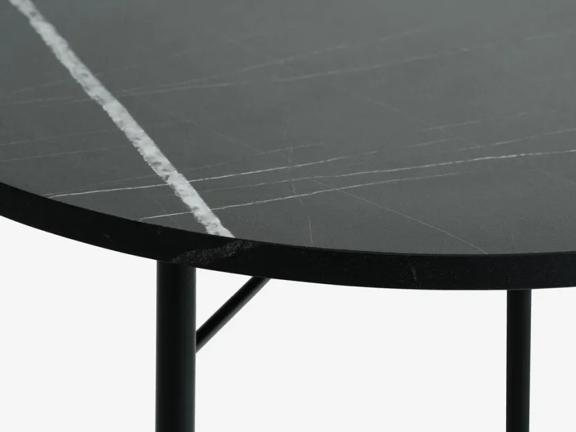 Bijzettafel TURUP Ø40 marmer/zwarte kleur