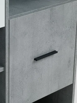 Boekenkast BILLUND 3 deuren 3 schappen wit/beton