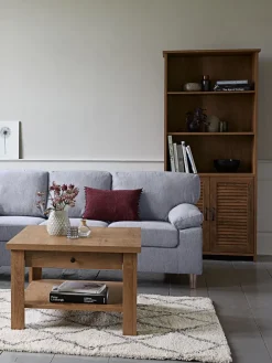 Boekenkast MANDERUP 2 deuren 3+1 schappen wild eiken