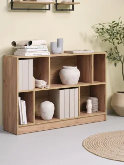 Boekenkast MOSBJERG 6 schappen eiken kleur