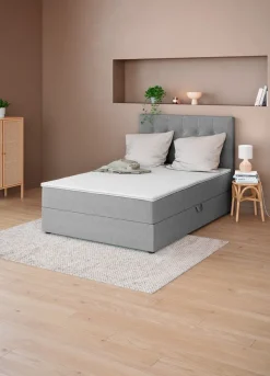 Boxspring 140x200 PLUS C40 opbergruimte grijs-23