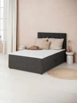 Boxspring 140x200 PLUS C40 opbergruimte grijs-40