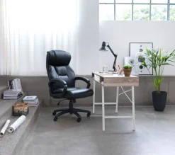 Bureau ABBETVED 48x120 eiken/wit