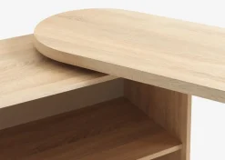 Bureau LANGAGER 41-107x107-165 licht eiken kleur/wit