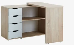 Bureau LANGAGER 41-107x107-165 licht eiken kleur/wit