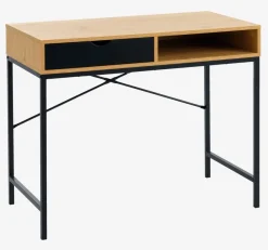 Bureau TRAPPEDAL 48x95 1 lade eiken kleur/zwart