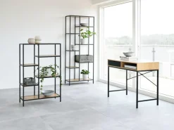 Bureau TRAPPEDAL 48x95 1 lade eiken kleur/zwart