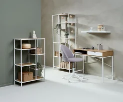 Bureau TRAPPEDAL 48x95 1 lade eiken kleur/wit