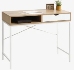 Bureau TRAPPEDAL 48x95 1 lade eiken kleur/wit