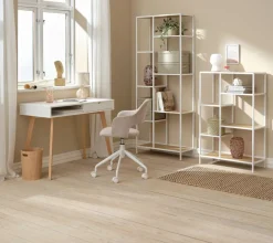 Bureaustoel REERSLEV zandkleurige stof/wit