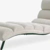 Chaise longue LINDELSE beige teddy/zwart